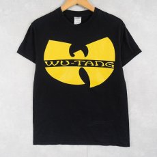 画像1: WU-TANG CLAN ロゴプリント ヒップホップTシャツ BLACK S (1)