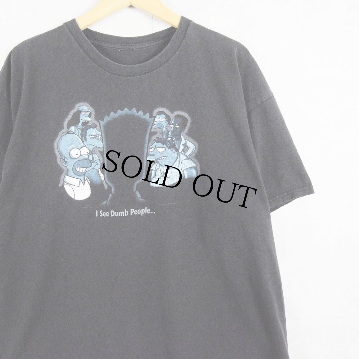 画像1: 2000's THE SIMPSONS "I See Dumb People..." キャラクターパロディプリントTシャツ (1)