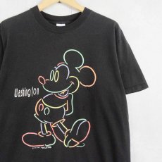 画像1: 90's〜 Disney MICKY MOUSE USA製 "Washington" キャラクタープリントTシャツ L (1)