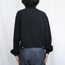 画像3: 50〜60's Dunhill ペイズリー柄 レイヤードデザイン レーヨンオープンカラーシャツ BLACK L (3)