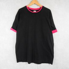 画像1: 90's FRUIT OF THE LOOM USA製 レイヤードデザイン 無地Tシャツ BLACK XL (1)