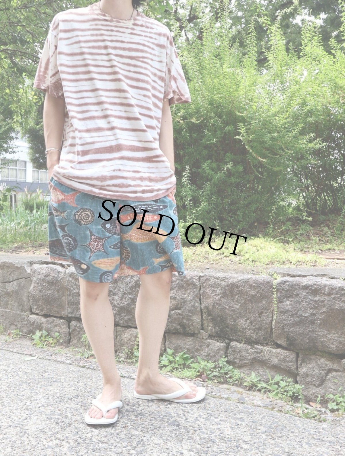 画像2: 80〜90's Reyn Spooner HAWAII製 魚柄 コットンイージーショーツ M (2)