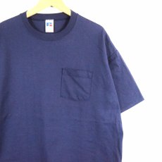 画像1: 90's RUSSELL ATHLETIC USA製 "HIGH COTTON" ポケットTシャツ NAVY XL (1)