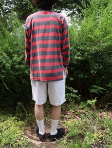 画像4: 80's QUIKSILVER USA製 ロゴワッペン ボーダー柄 ロンT M (4)
