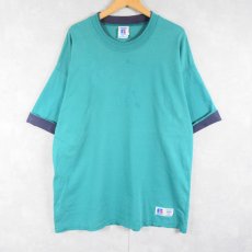 画像1: 90's RUSSELL ATHLETIC USA製 "HIGH COTTON" レイヤードデザインTシャツ XXL (1)