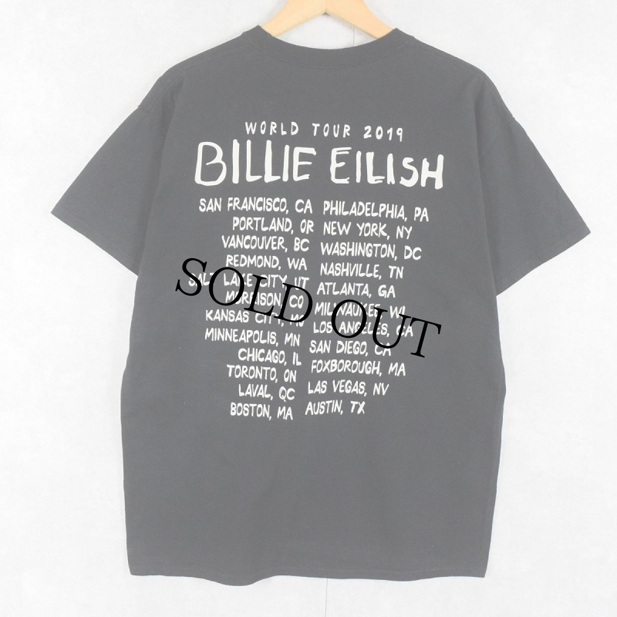 画像2: Billie Eilish "When We All Fall Asleep, Where Do We Go?" ミュージシャンツアーTシャツ BLACK L (2)