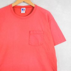 画像1: 90's RUSSELL ATHLETIC USA製 "HIGH COTTON" ポケットTシャツ RED L (1)