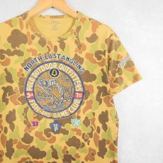画像1: POLO Ralph Lauren "FISH AND GAME CLUB" 刺繍入り カモ柄Tシャツ M (1)