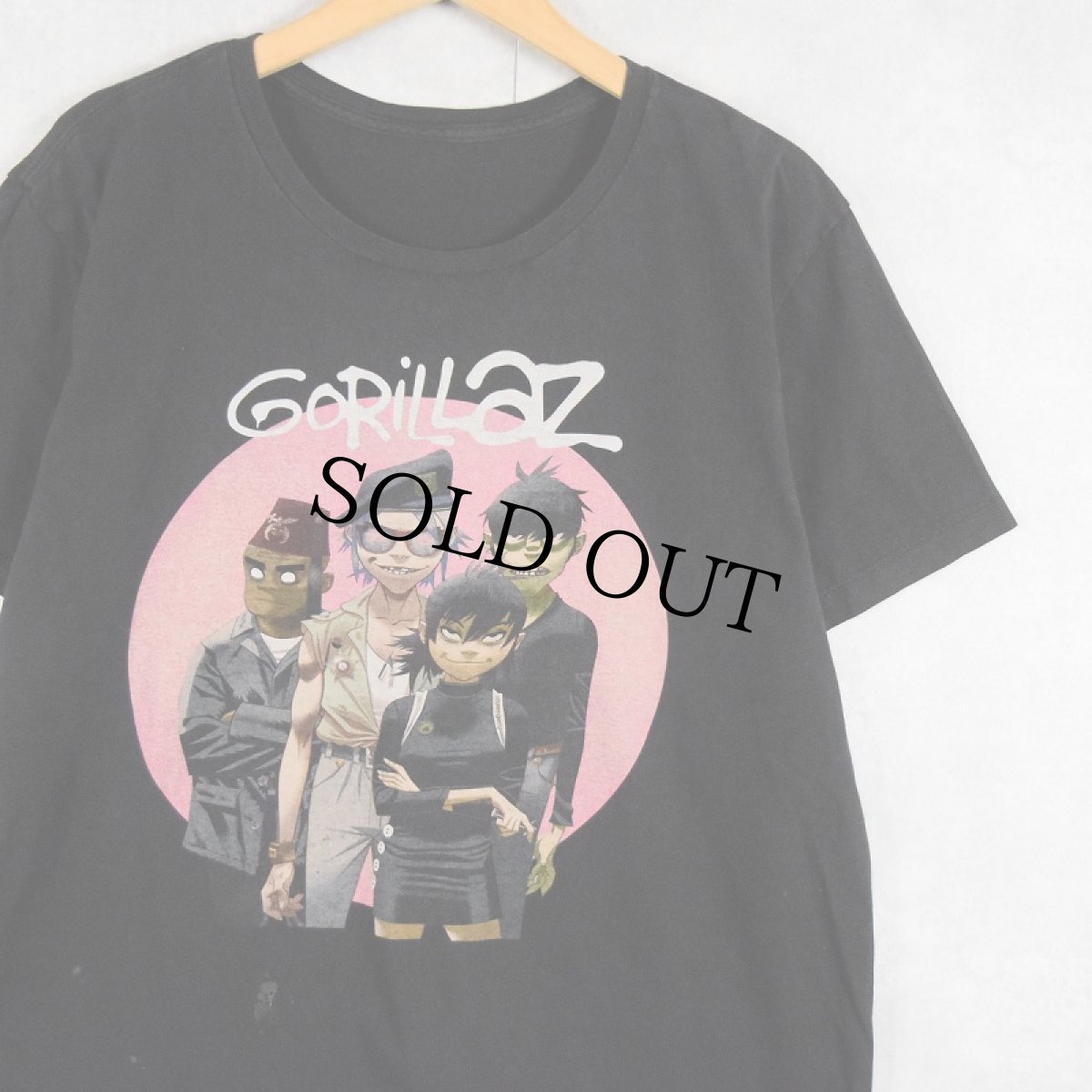 画像1: GORILLAZ ロックバンドTシャツ BLACK (1)