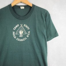 画像1: 70's BOY SCOUTS OF AMERICA フロッキープリントTシャツ L (1)
