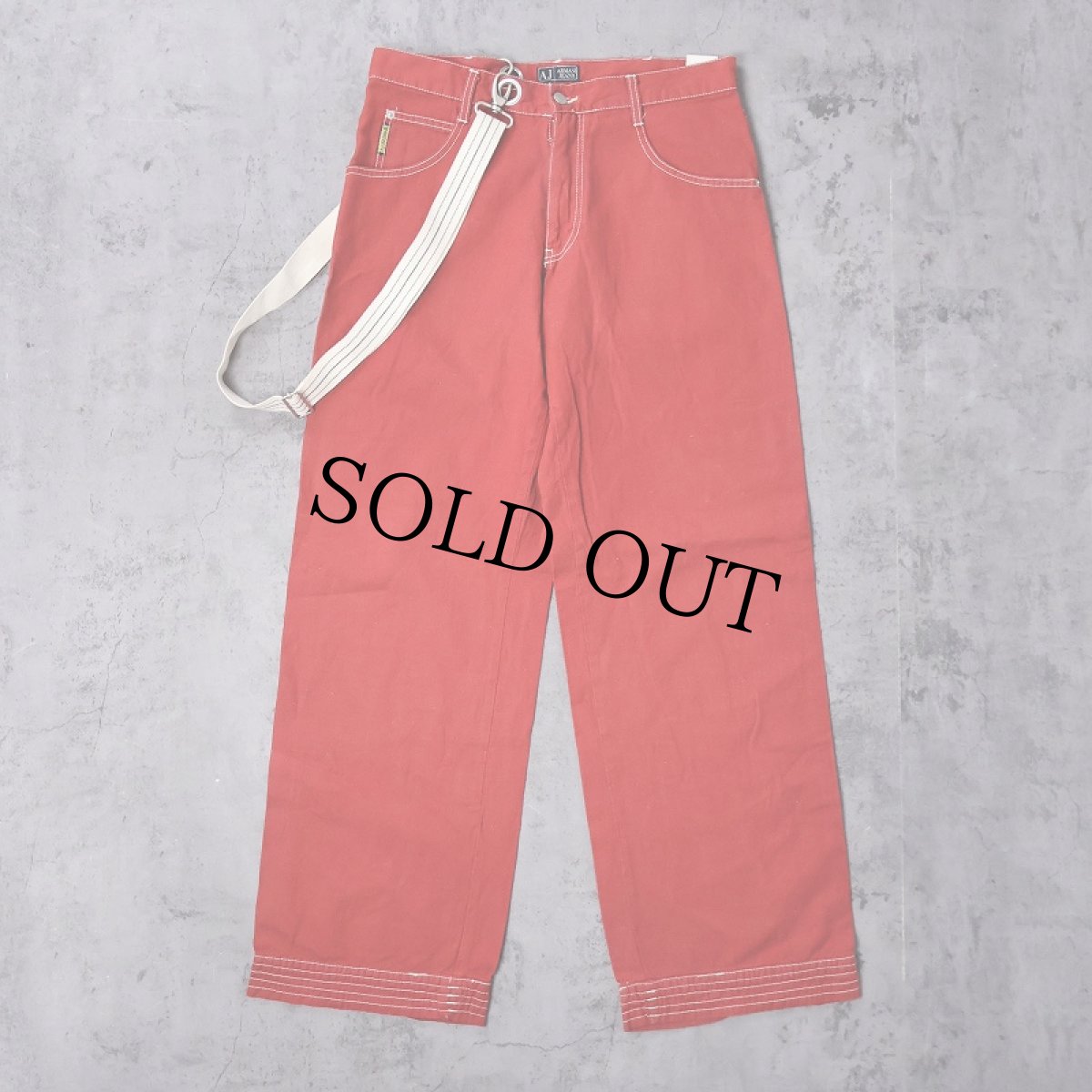 画像2: ARMANI JEANS ストラップ付き コットンパンツ W33 (2)