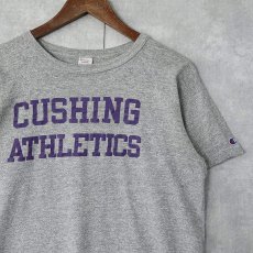 画像1: 80's Champion USA製 トリコタグ 88/12 "CUSHING ATHLETICS" プリントTシャツ L (1)