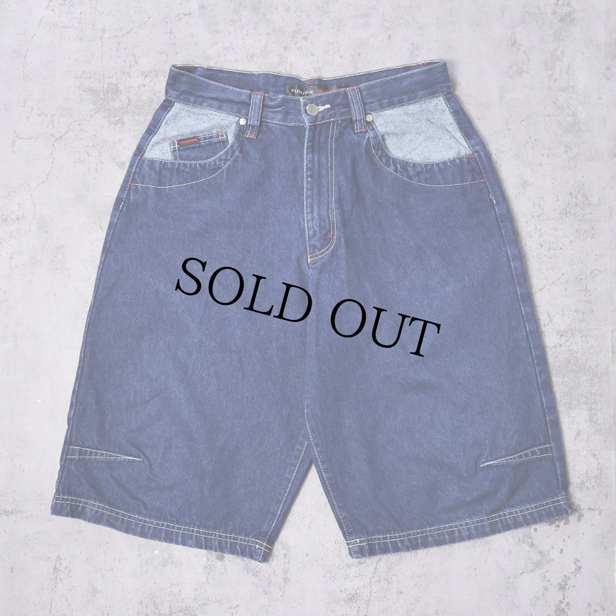 画像2: FUBU THE COLLECTION デニムハーフパンツ W31 (2)