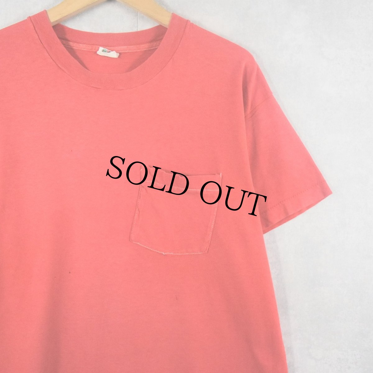 画像1: 80〜90's FRUIT OF THE LOOM USA製 無地 ポケットTシャツ XL (1)