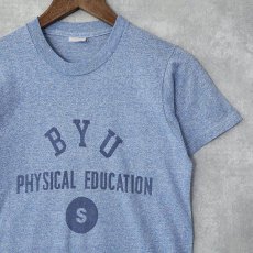 画像1: 70's "BYU PHYSICAl EDUCATION" 染み込みプリントTシャツ (1)