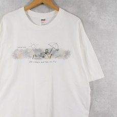 画像1: 2000's Co-edikit USA製 "Life's a beach and then you fry" イラストプリントTシャツ XL (1)