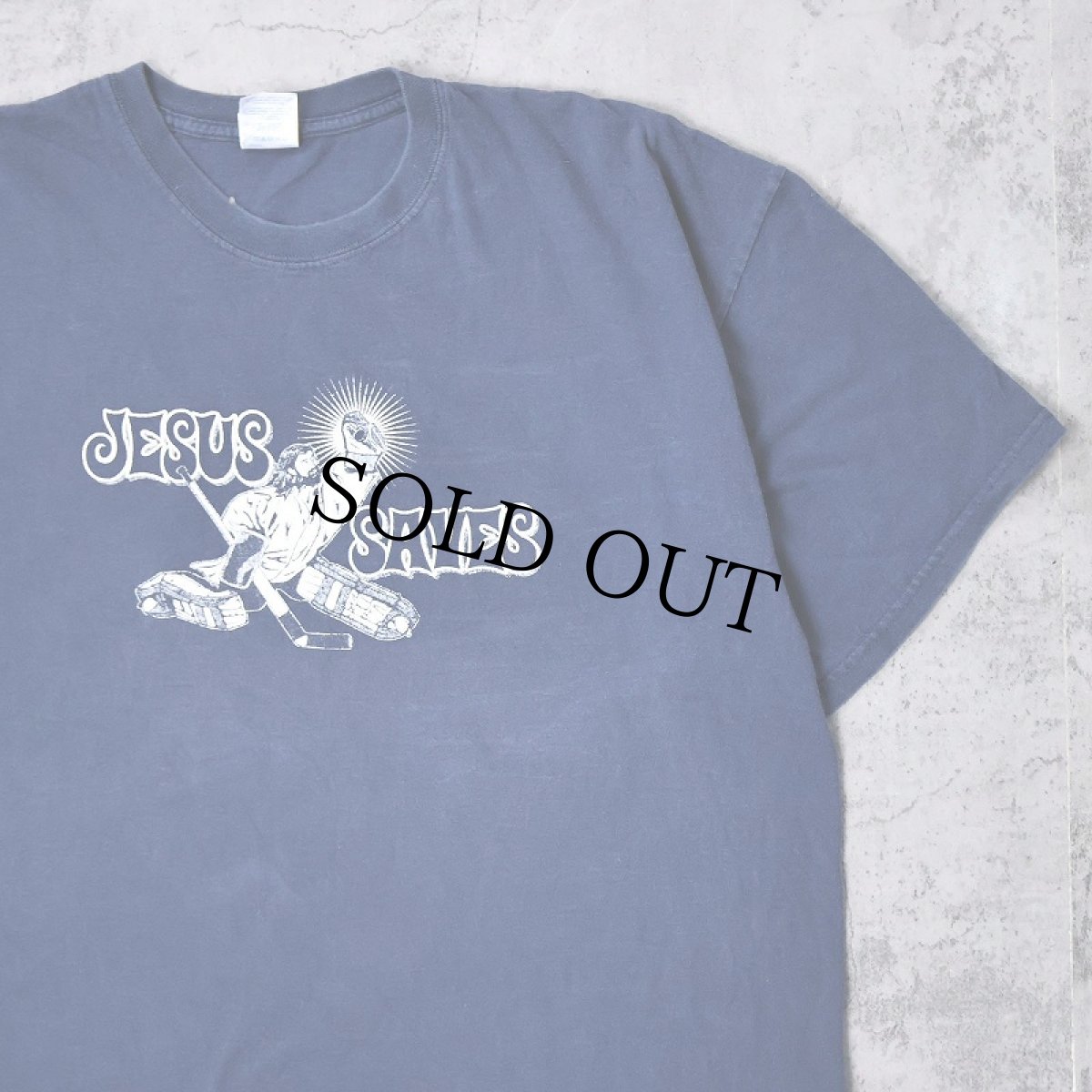 画像1: JESUS SAVES ジーザスプリントTシャツ NAVY 2XL (1)