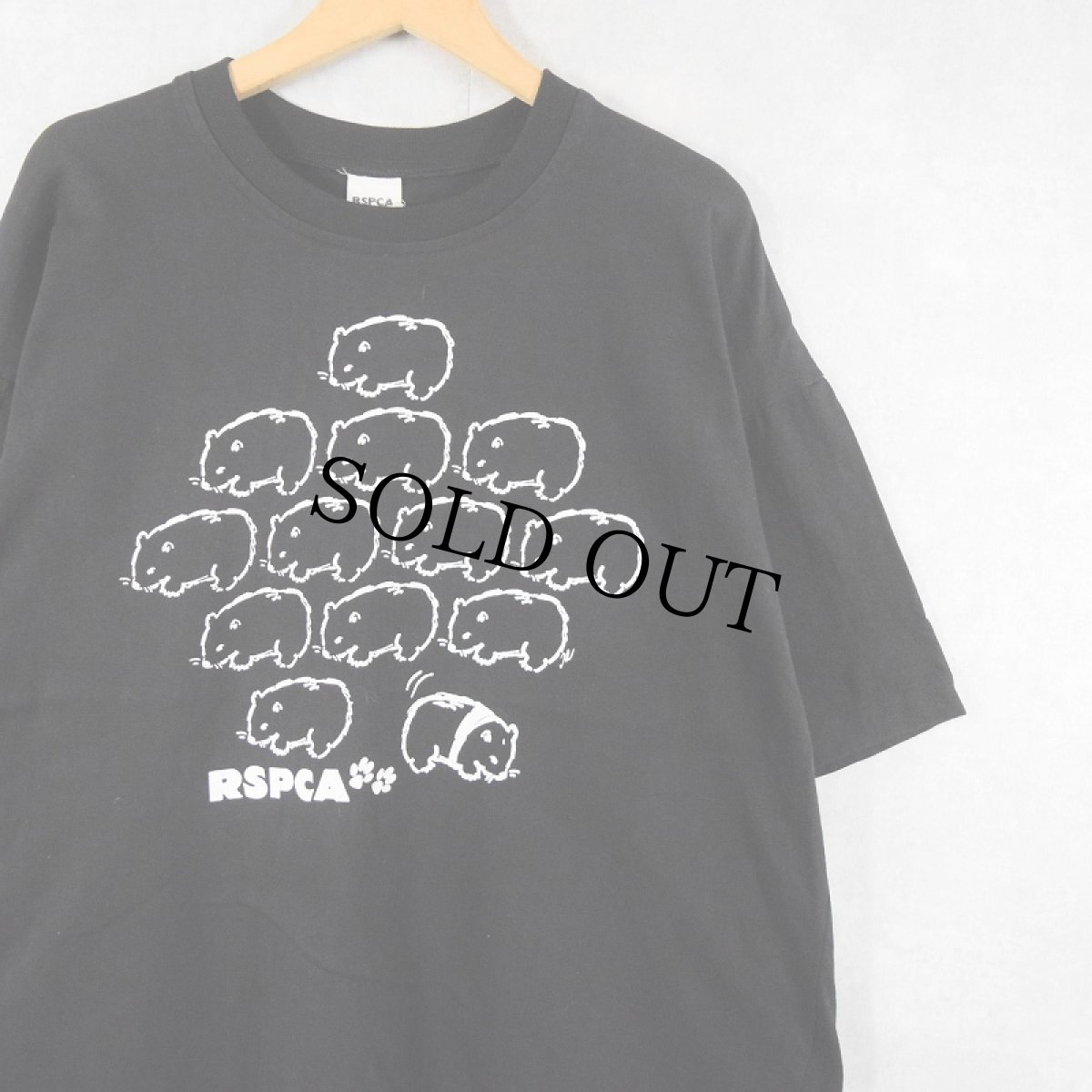画像1: 90's "RSPCA" イギリス王立動物虐待防止協会プリントTシャツ BLACK XL (1)
