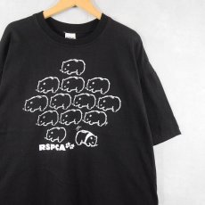 画像1: 90's "RSPCA" イギリス王立動物虐待防止協会プリントTシャツ BLACK XL (1)