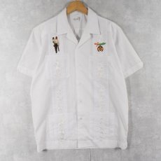 画像1: GUAYABERA 刺繍デザイン キューバシャツ M (1)