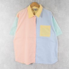 画像1: HOLIDAYS BEACH CLUB クレイジーパターン コットン×ポリエステルシャツ L (1)