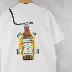 画像1: 90's BELIKIN BEER ビールメーカー プリントTシャツ L (1)