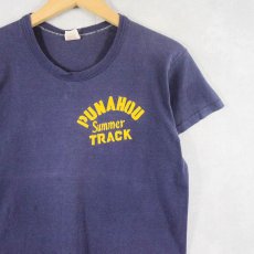 画像1: 70's RUSSELL ATHLETIC USA製 "PUNAHOU TRACK" プリントTシャツ NAVY M (1)