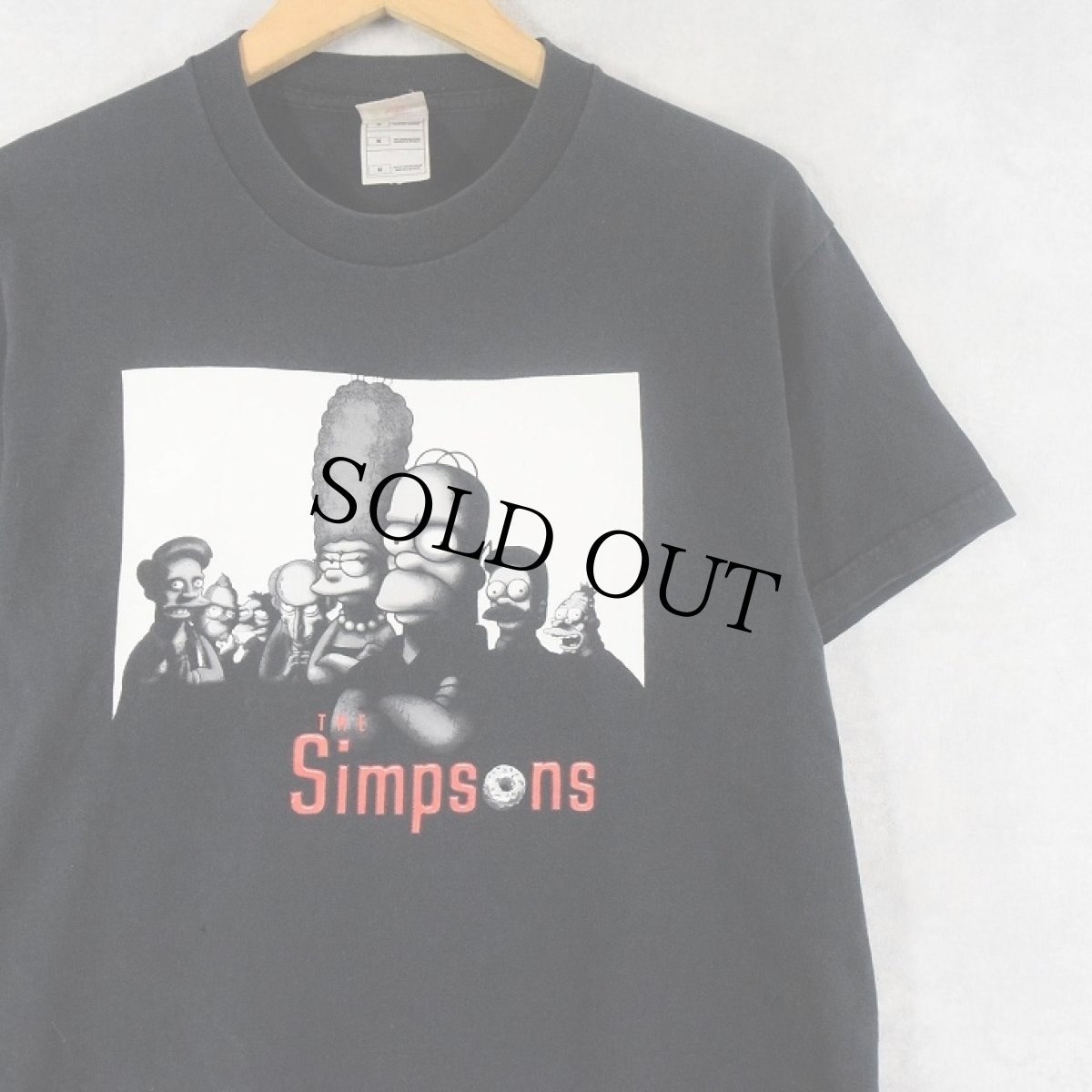 画像1: 90〜2000's The Simpsons "The Sporanos" キャラクターパロディプリントTシャツ BLACK M (1)