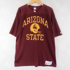 画像1: 80's Champion トリコタグ USA製 "ARIZONA STATE" コットン×ナイロン フットボールTシャツ XL (1)
