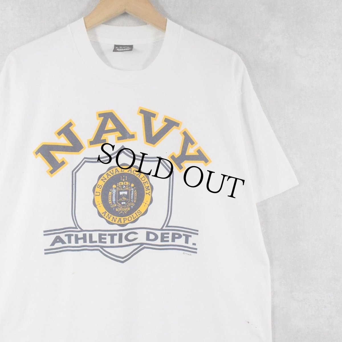 画像1: 90's USA製 "NAVY" プリントTシャツ XL (1)
