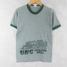 画像1: 70〜80's Champion バータグ USA製 "UNC CHAPEL HILL" 染み込みプリントTシャツ M (1)
