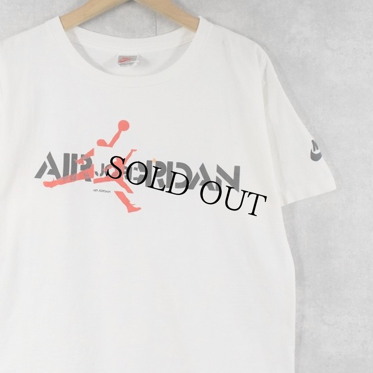 画像1: 90's NIKE 銀タグ USA製 "AIR JORDAN" ロゴプリントTシャツ L (1)