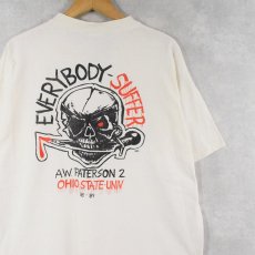 画像1: 90's USA製 "EVERYBODY-SUFFER" スカルプリントTシャツ XL (1)