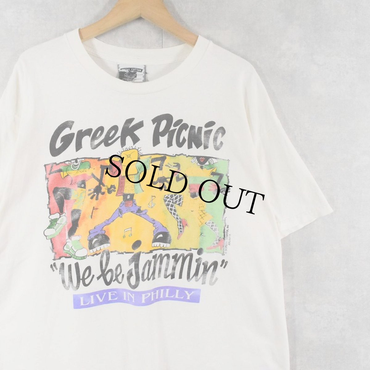 画像1: 90's Greek Picnic USA製 "We be Jammin" イベントプリントTシャツ XL (1)