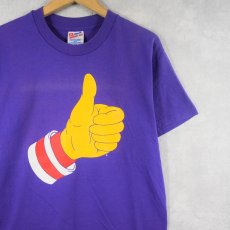 画像1: 90's McDonald's "Thumbs up" ハンバーガーショップ キャラクタープリントTシャツ M (1)