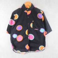 画像1: マルチドット柄 コットンシャツ BLACK L (1)