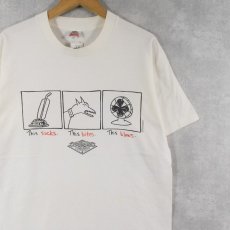 画像1: 90's USA製 "This sucks. This bites. This blows." イラストプリントTシャツ L (1)