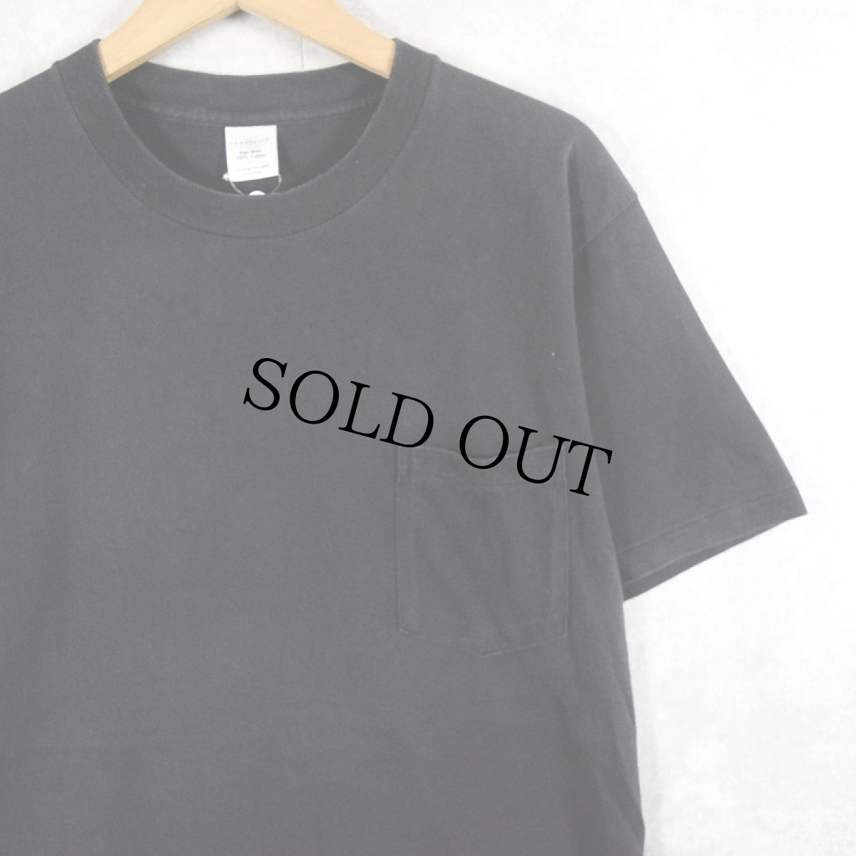 画像1: TOWNCRAFT 無地ポケットTシャツ BLACK L (1)