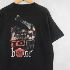 画像1: 90's Band to the bone ブルドッグ プリントTシャツ BLACK XL (1)