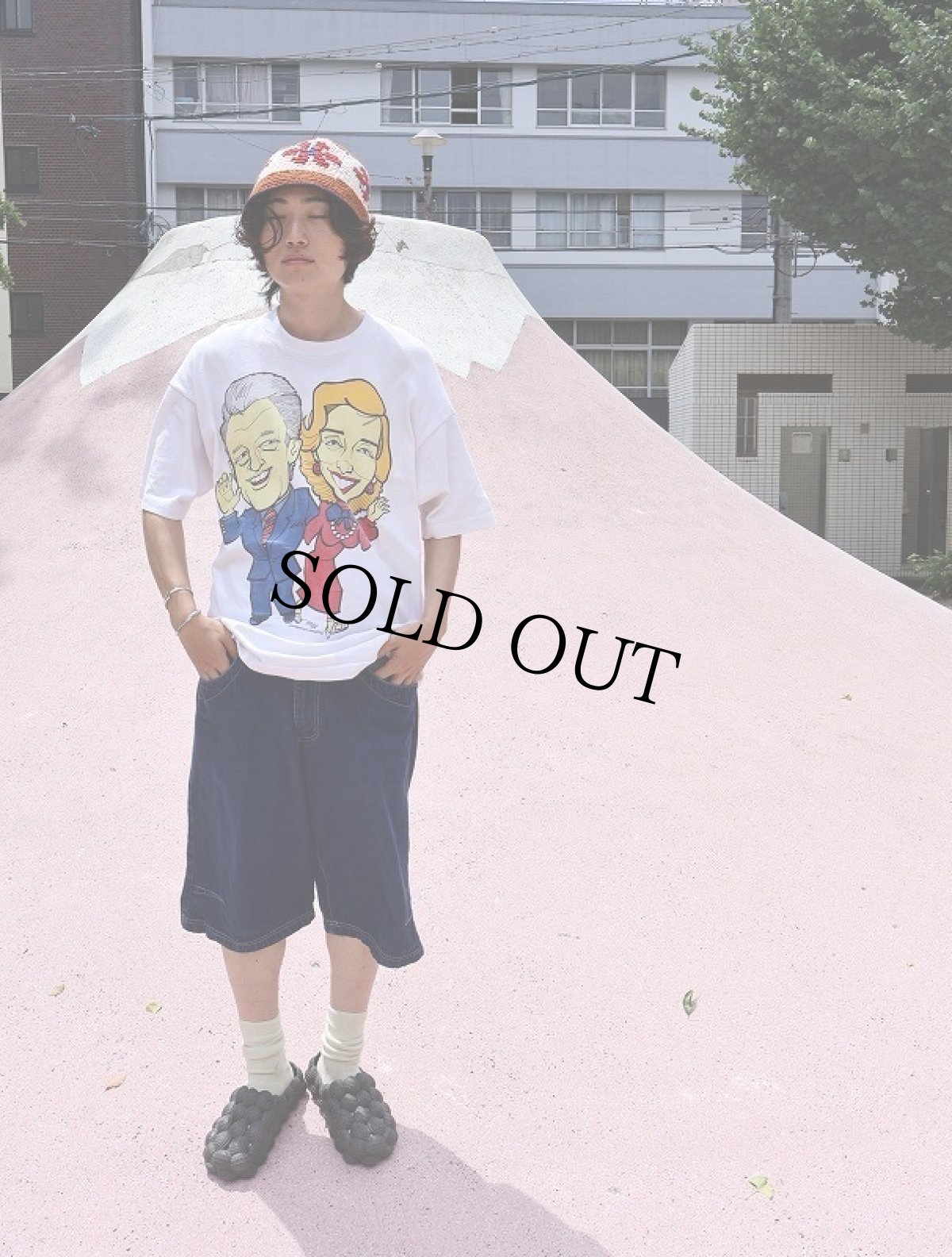 画像3: 90's USA製 クリントン夫妻 風刺画プリントTシャツ XL (3)