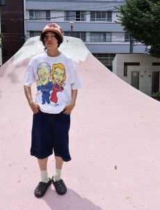 画像3: 90's USA製 クリントン夫妻 風刺画プリントTシャツ XL (3)