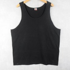 画像1: 90's FRUIT OF THE LOON USA製 無地タンクトップ BLACK XL (1)