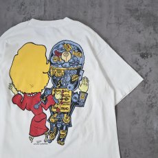画像2: 90's USA製 クリントン夫妻 風刺画プリントTシャツ XL (2)