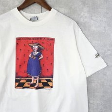 画像1: 90's Mary Engelbreit USA製 "THIS WOMEN DESERVES A PARTY." アートプリントTシャツ XL (1)
