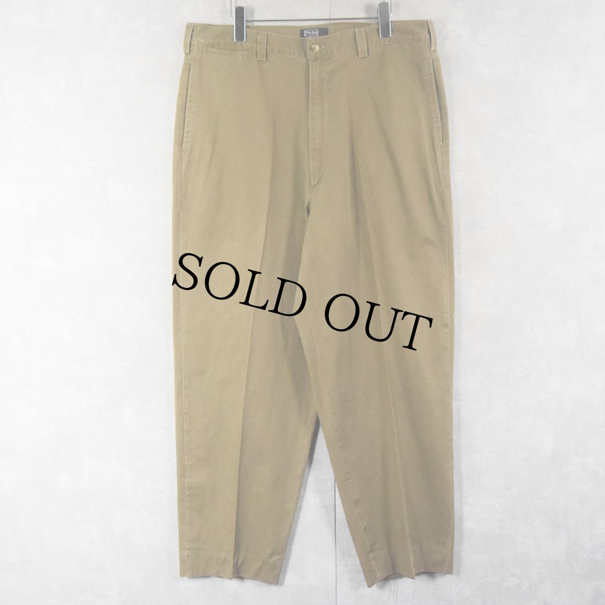 画像1: 90's POLO Ralph Lauren USA製 "POLO CHINO" コットンチノトラウザーズ W37 (1)