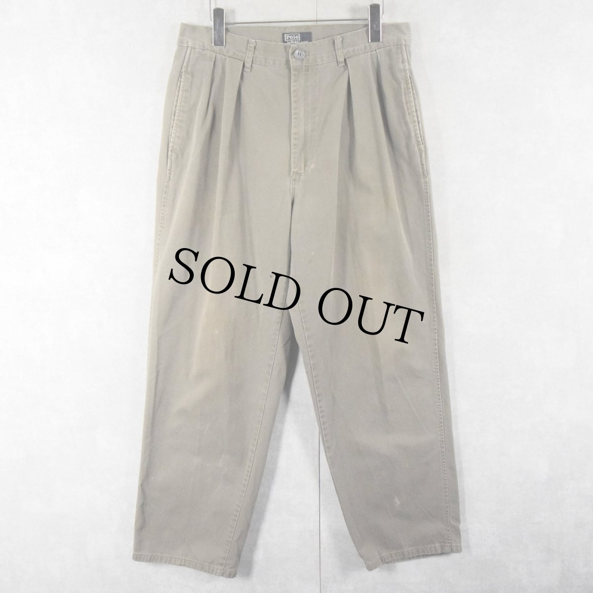 画像1: 90's POLO Ralph Lauren USA製 "POLO CHINO" コットンチノトラウザーズ W31 (1)