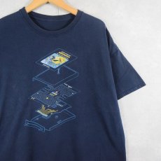 画像1: game program WAKAWAKA ゲームプリントTシャツ NAVY (1)