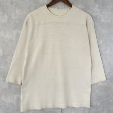 画像1: 40's エルボーパッチ付き コットンフットボールTシャツ (1)