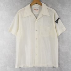 画像1: 60's King Louie "Brosch Bros" チェーン刺繍 ボーリングシャツ L (1)