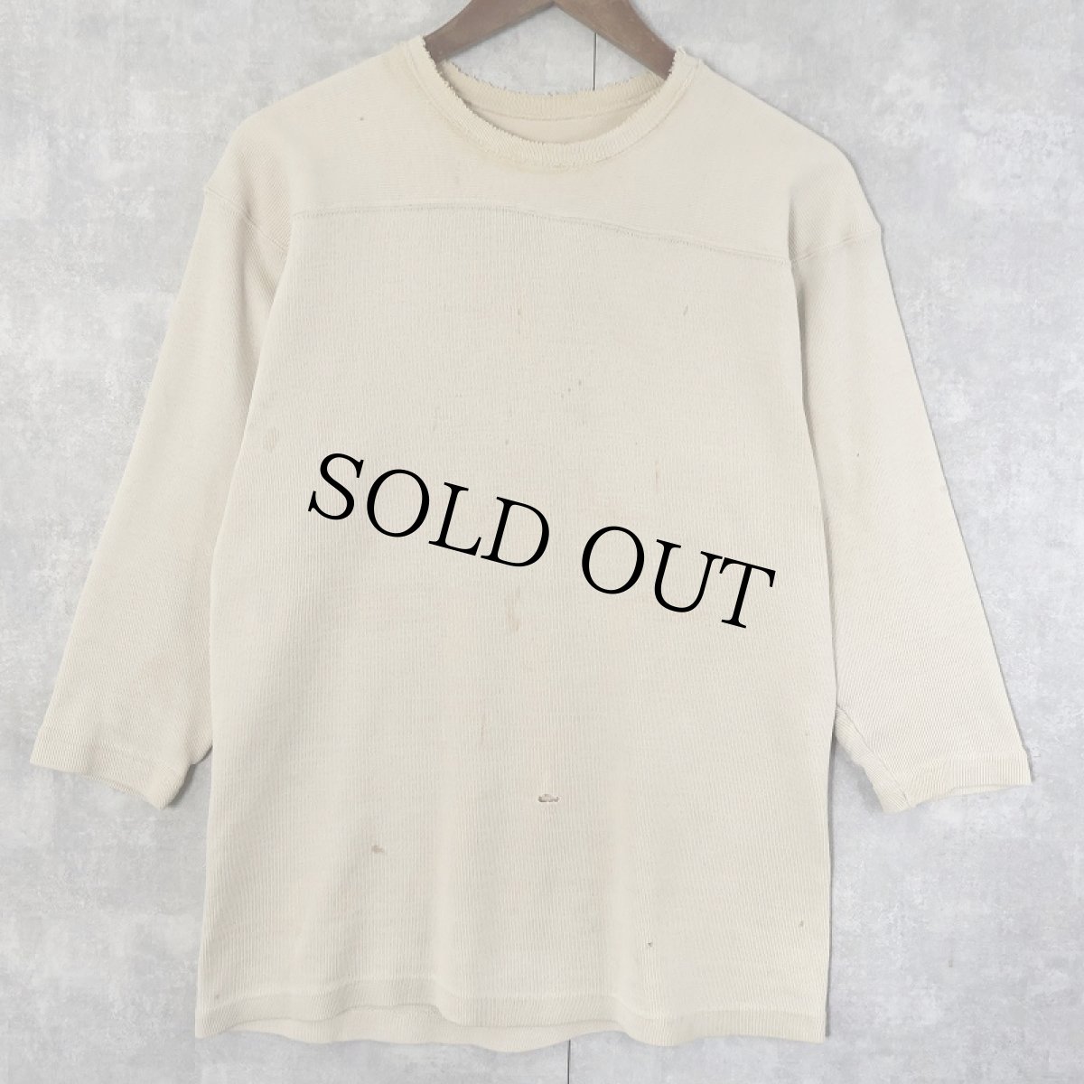 画像1: 40's エルボーパッチ付き コットンフットボールTシャツ (1)